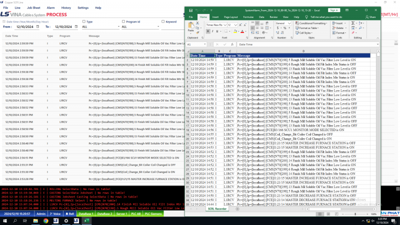 PHẦN MỀM GIÁM SÁT DÂY CHUYỀN ĐÚC ĐỒNG